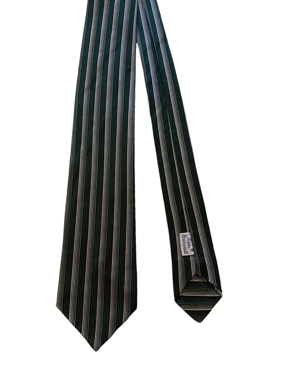ViNTaGe Beau Brummell Green Stripe Skinny Rockabilly Swing Tie